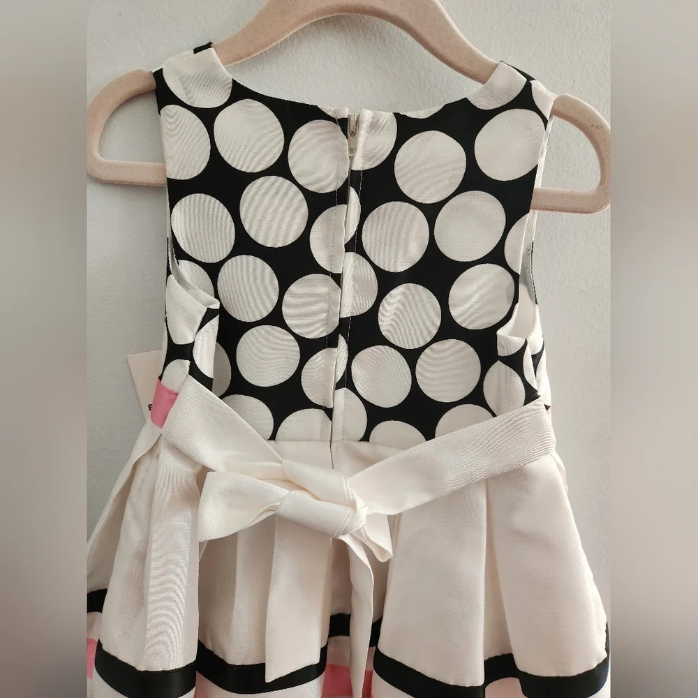 Rare Editions Polka Dot and Striped Girl's Dress; Size 3T, NWT - Picture 6 of 7